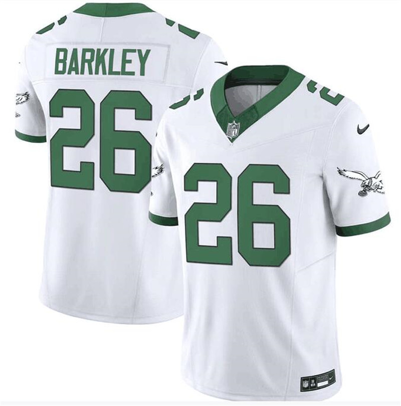 Nike Eagles 26 Saquon Barkley White Vapor Untouchable Limited Jersey