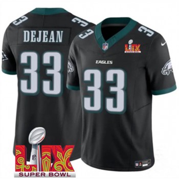 Nike Eagles 33 Cooper DeJean Black 2025 Super Bowl LIX F.U.S.E. Vapor Limited Men Jersey