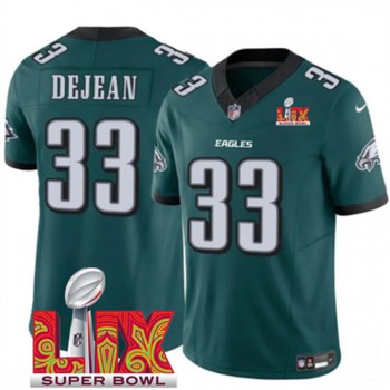 Nike Eagles 33 Cooper DeJean Green 2025 Super Bowl LIX F.U.S.E. Vapor Limited Men Jersey