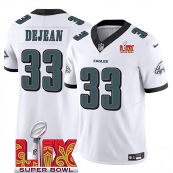 Nike Eagles 33 Cooper DeJean White 2025 Super Bowl LIX F.U.S.E. Vapor Limited Men Jersey