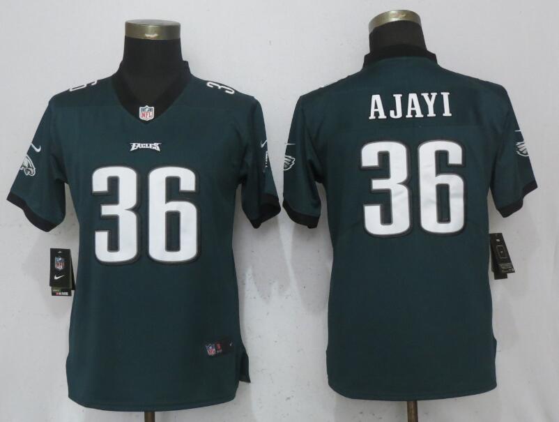  Eagles 36 Jay Ajayi Green Women Vapor Untouchable Limited Jersey