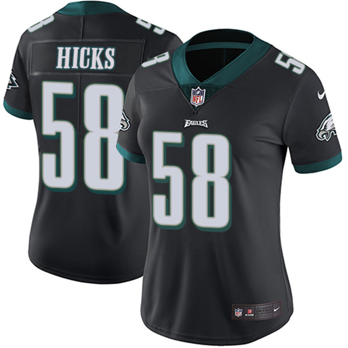  Eagles 58 Jordan Hicks Black Women Vapor Untouchable Limited Jersey