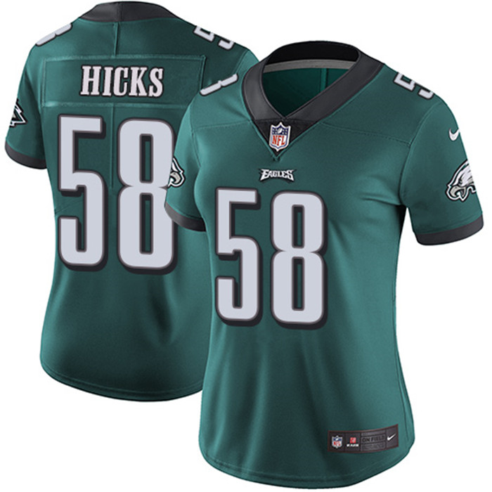  Eagles 58 Jordan Hicks Green Women Vapor Untouchable Limited Jersey