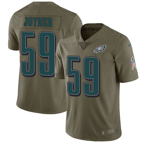  Eagles 59 Seth Joyner Olive Salute To Service Limited Jersey