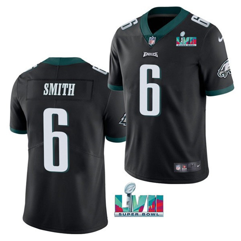 Nike Eagles 6 DeVonta Smith Black 2023 Super Bowl LVII Vapor Limited Jersey