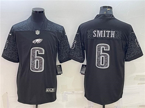 Nike Eagles 6 DeVonta Smith Black RFLCTV Limited Jersey