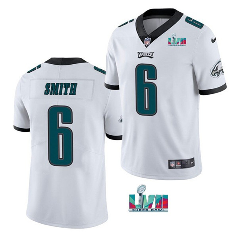 Nike Eagles 6 DeVonta Smith White 2023 Super Bowl LVII Vapor Limited Jersey