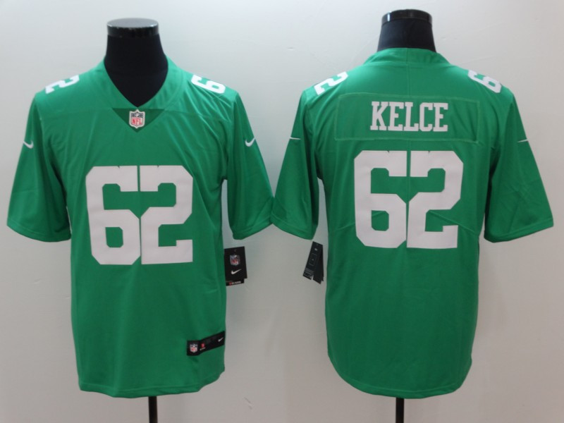  Eagles 62 Jason Kelce Green Throwback Vapor Untouchable Player Limited Jersey