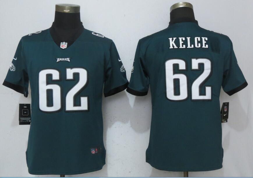  Eagles 62 Jason Kelce Green Women Vapor Untouchable Player Limited Jersey