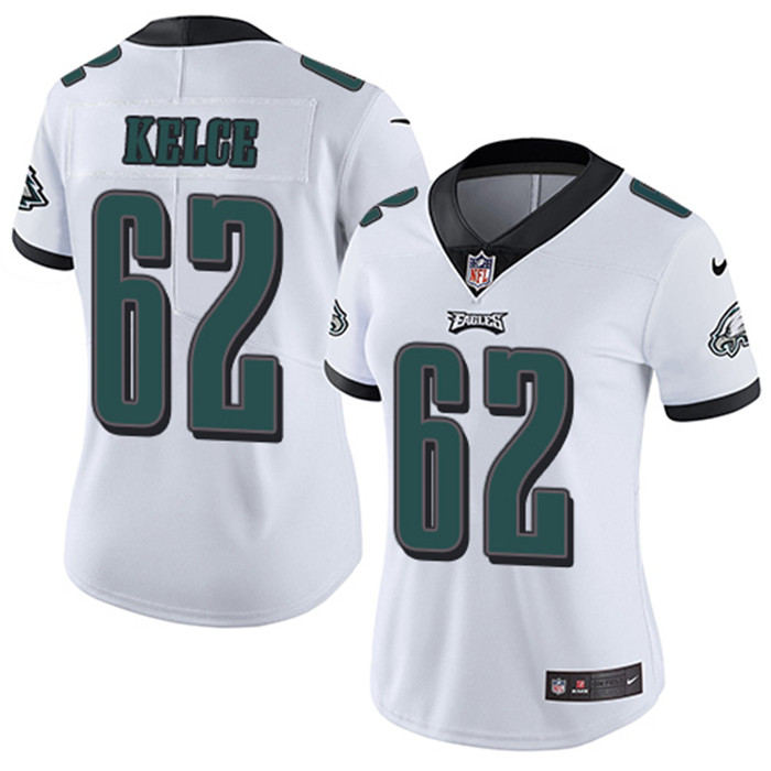  Eagles 62 Jason Kelce White Women Vapor Untouchable Limited Jersey