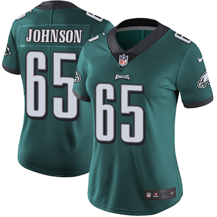  Eagles 65 Lane Johnson Green Women Vapor Untouchable Limited Jersey