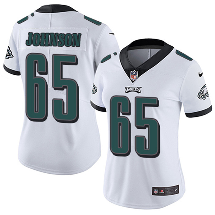  Eagles 65 Lane Johnson White Women Vapor Untouchable Limited Jersey