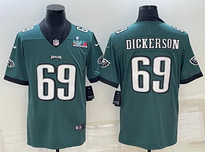 Nike Eagles 69 Landon Dickerson Green 2023 Super Bowl LVII Vapor Limited Jersey