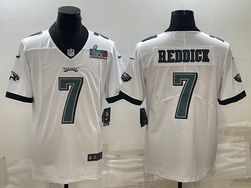 Nike Eagles 7 Haason Reddick White 2023 Super Bowl LVII Vapor Limited Jersey