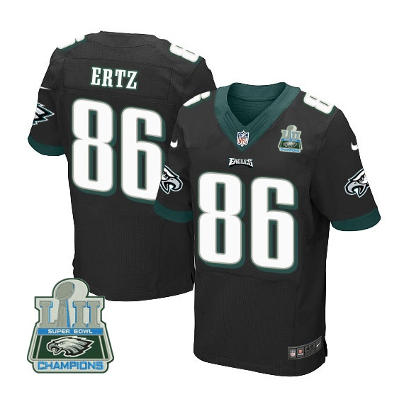  Eagles 86 Zach Ertz Black 2018 Super Bowl Champions Elite Jersey