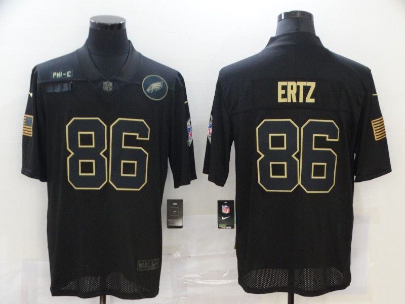 Nike Eagles 86 Zach Ertz Black 2020 Salute To Service Limited Jersey