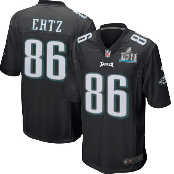  Eagles 86 Zach Ertz Black Youth 2018 Super Bowl LII Game Jersey