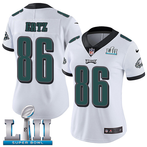  Eagles 86 Zach Ertz White Women 2018 Super Bowl LII Vapor Untouchable Player Limited Jersey