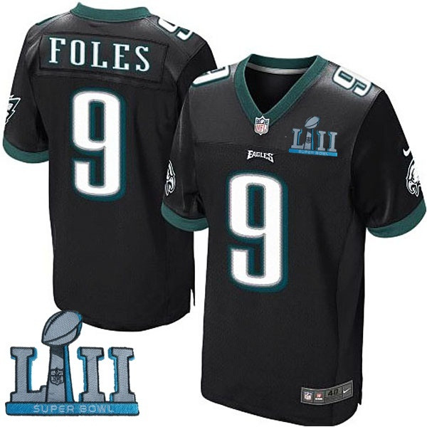  Eagles 9 Nick Foles Black 2018 Super Bowl LII Elite Jersey