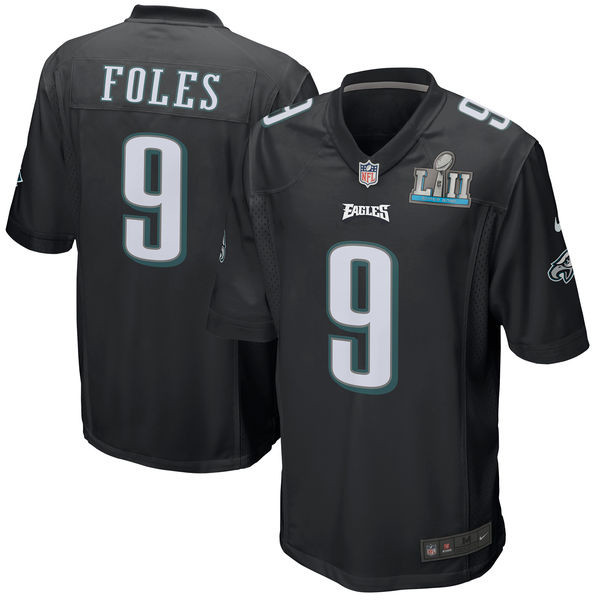  Eagles 9 Nick Foles Black Youth 2018 Super Bowl LII Game Jersey