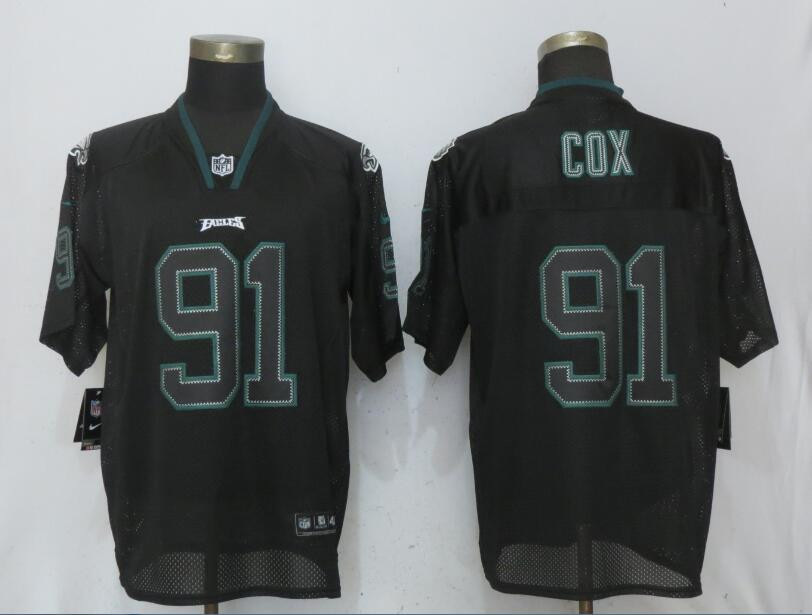  Eagles 91 Fletcher Cox Black Lights Out Elite Jersey