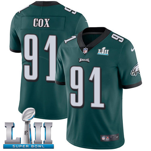  Eagles 91 Fletcher Cox Green 2018 Super Bowl LII Vapor Untouchable Player Limited Jersey