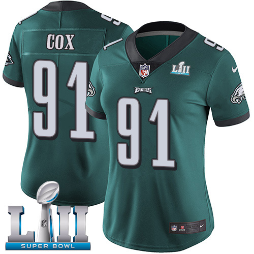  Eagles 91 Fletcher Cox Green Women 2018 Super Bowl LII Vapor Untouchable Player Limited Jersey