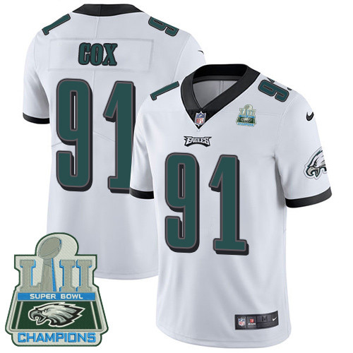  Eagles 91 Fletcher Cox White 2018 Super Bowl Champions Vapor Untouchable Player Limited Jersey