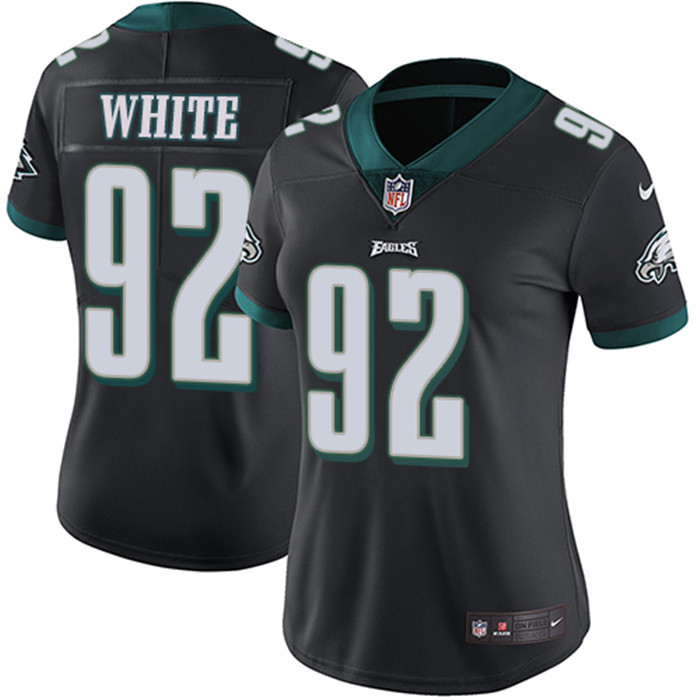  Eagles 92 Reggie White Black Women Vapor Untouchable Limited Jersey