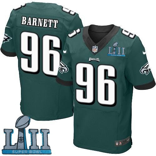  Eagles 96 Derek Barnett Green 2018 Super Bowl LII Elite Jersey