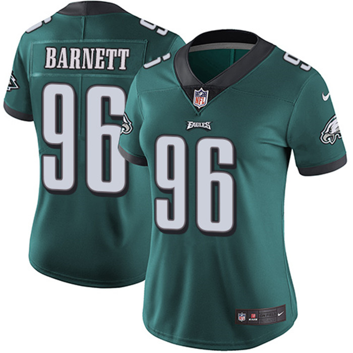  Eagles 96 Derek Barnett Green Women Vapor Untouchable Limited Jersey