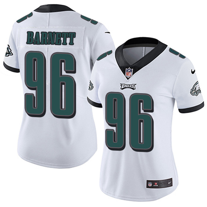  Eagles 96 Derek Barnett White Women Vapor Untouchable Limited Jersey