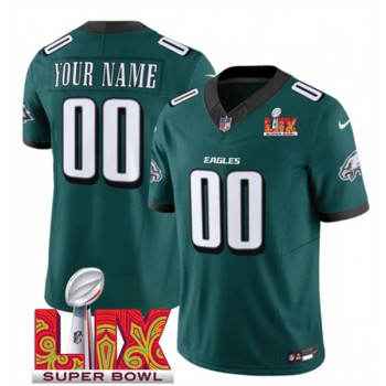 Nike Eagles Customized Green 2025 Super Bowl LIX F.U.S.E. Vapor Limited Men Jersey