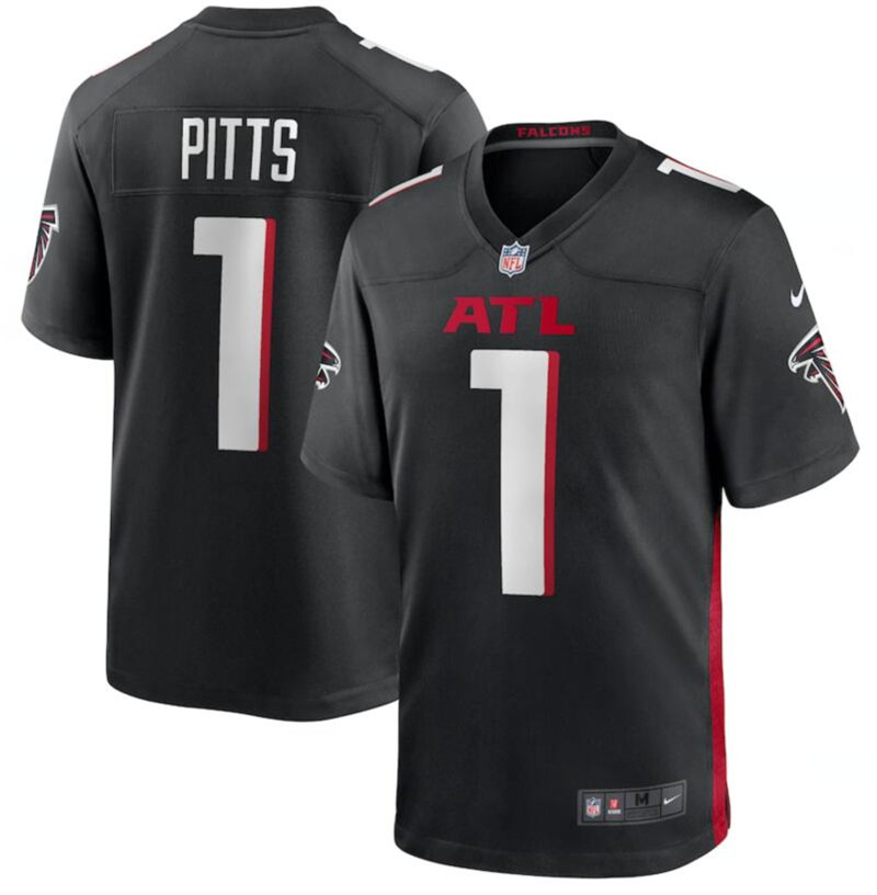 Nike Falcons 1 Kyle Pitts Black 2021 NFL Draft Vapor Untouchable Limited Jersey