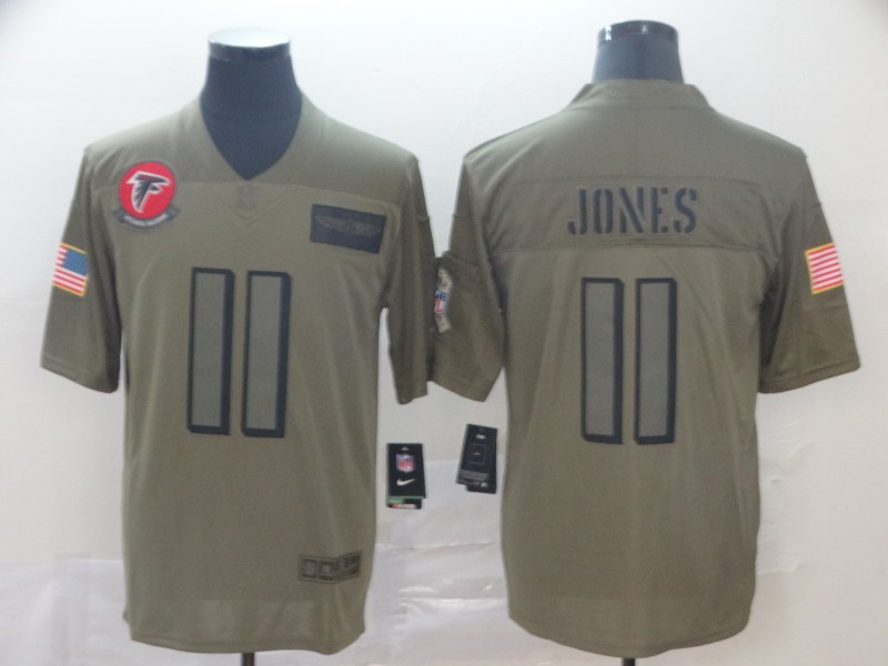 Nike Falcons 11 Julio Jones 2019 Olive Salute To Service Limited Jersey