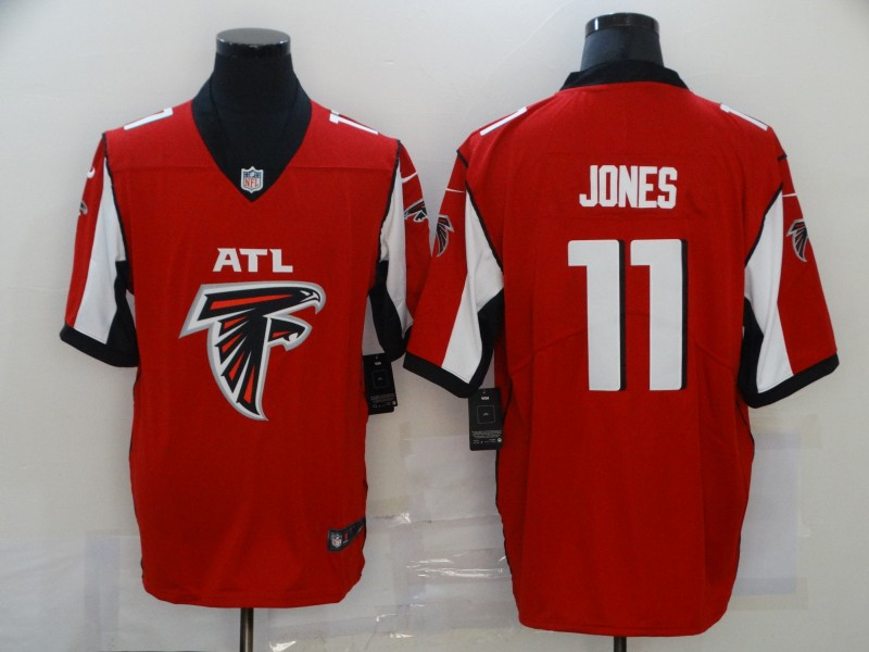 Nike Falcons 11 Julio Jones Red Team Big Logo Vapor Untouchable Limited Jersey