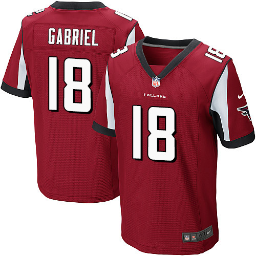  Falcons 18 Taylor Gabriel Red Team Color Men Stitched NFL Elite Jersey