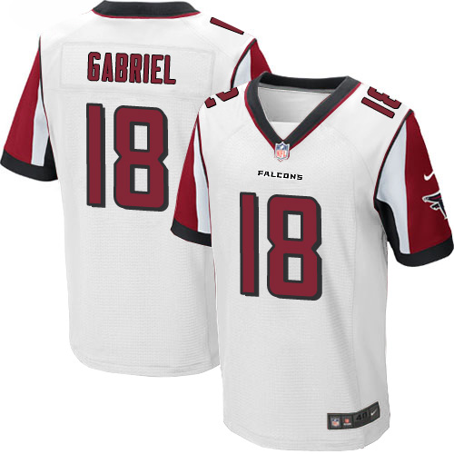  Falcons 18 Taylor Gabriel White Men Stitched NFL Elite Jersey