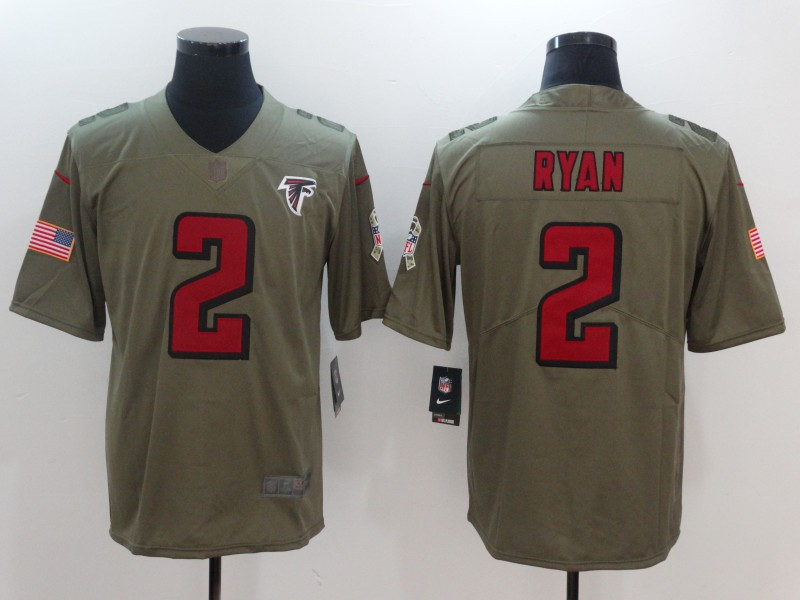  Falcons 2 Matt Ryan Olive Salute To Service Limited Jersey