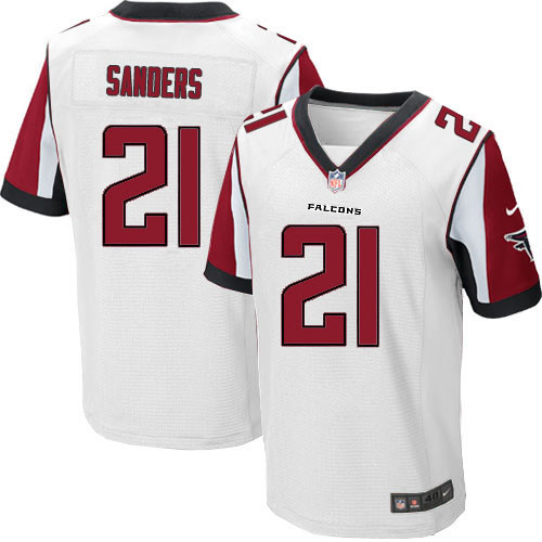  Falcons 21 Deion Sanders White Elite Jersey