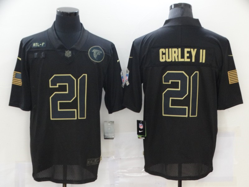 Nike Falcons 21 Todd Gurley II Black 2020 Salute To Service Limited Jersey