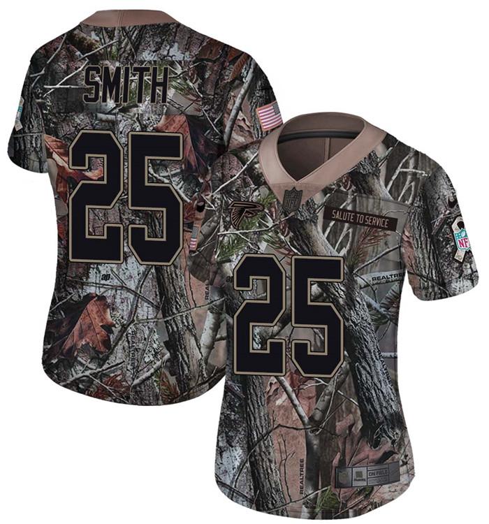  Falcons 25 Ito Smith Camo Women Rush Limited Jersey