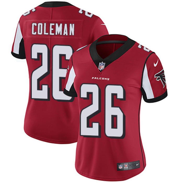  Falcons 26 Tevin Coleman Red Women Vapor Untouchable Limited Jersey