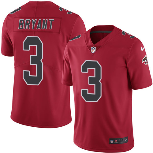  Falcons 3 Matt Bryant Red Men Stitched NFL Limited Rush Jersey