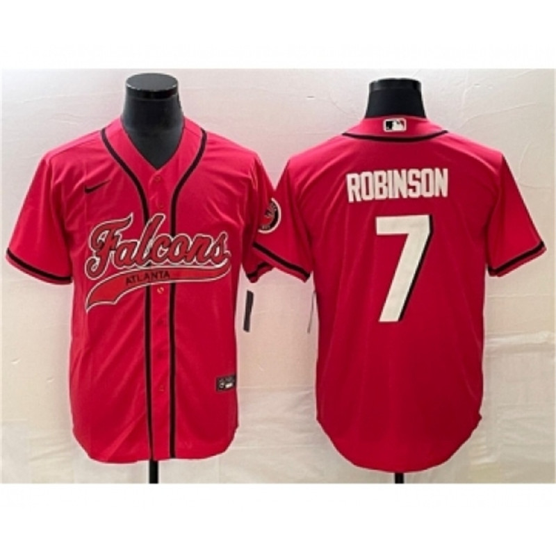 Nike Falcons 7 Bijan Robinson Red Cool Base Stitched Baseball Jersey