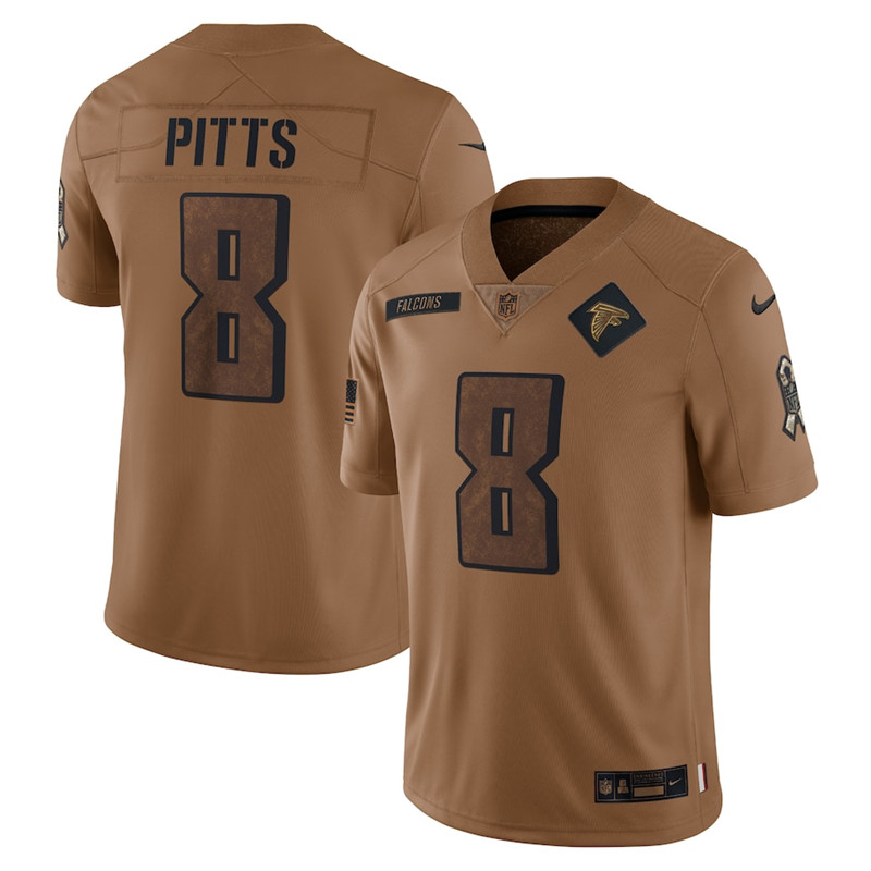 Nike Falcons 8 Kyle Pitts Brown 2023 Salute To Service Limited Jersey