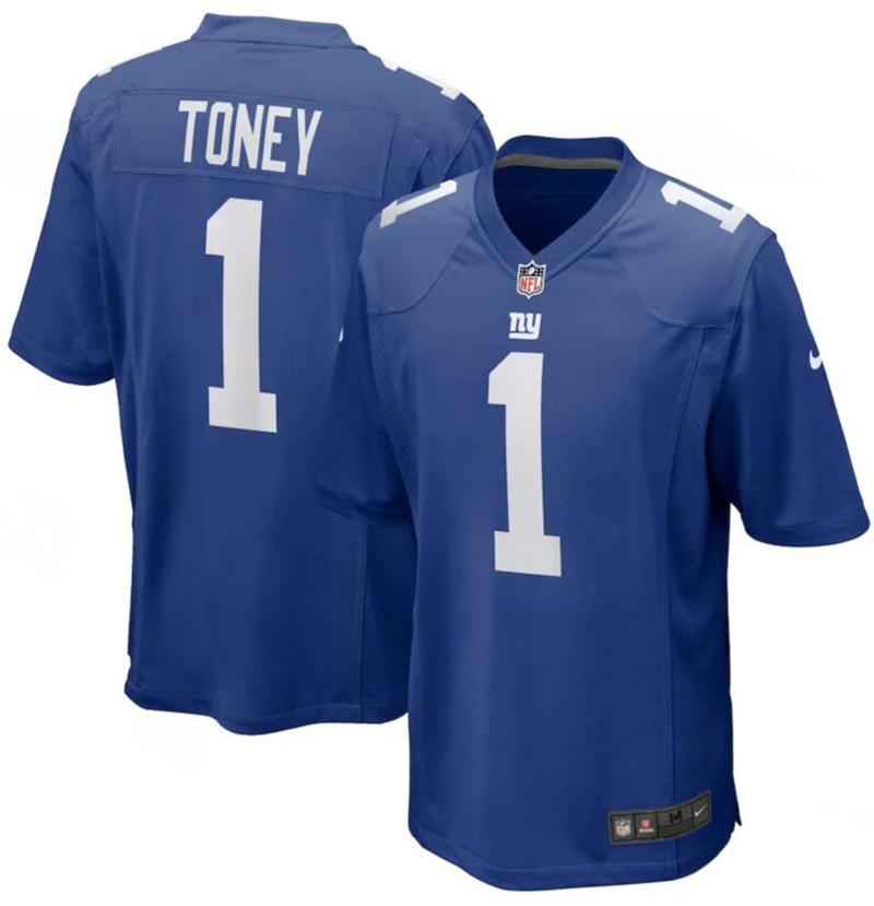 Nike Giants 1 Kadarius Toney Royal 2021 NFL Draft Vapor Untouchable Limited Jersey
