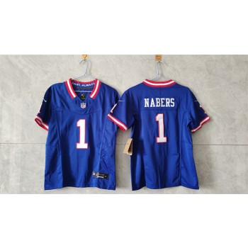 Nike Giants 1 Malik Nabers Royal F.U.S.E. Vapor Limited Youth Jersey