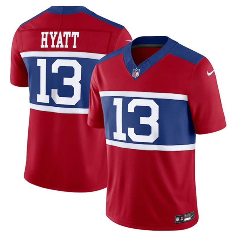 Nike Giants 13 Jalin Hyatt Century Red Alternate Vapor F.U.S.E. Limited Jersey