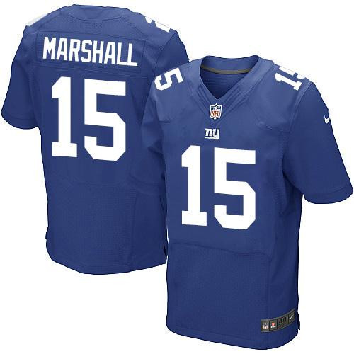  Giants 15 Brandon Marshall Blue Elite Jersey